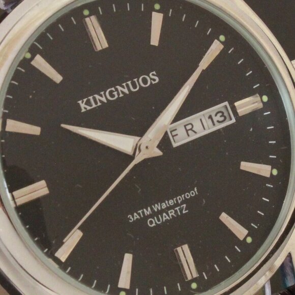 Men's Contemporary Dress Watch Silver Case Brown Leather Watch Strap 40mm - Picture 12 of 12